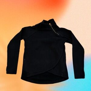 Athleta Women’s Black Asymmetrical Zip Sweater Size XXS